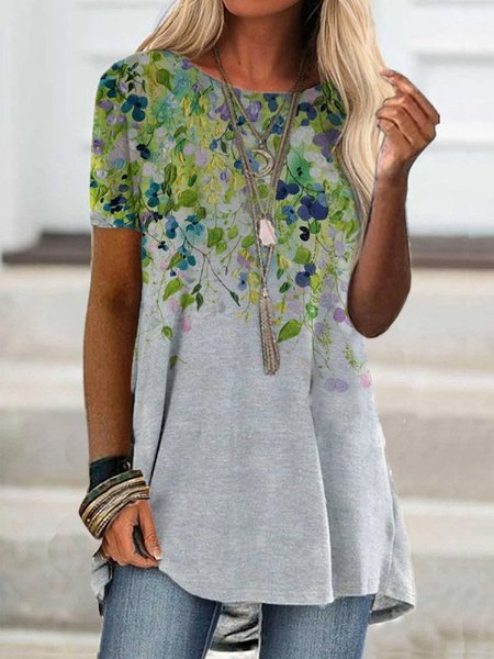 

Plants Casual T-shirt, As picture, Tees & T-shirts