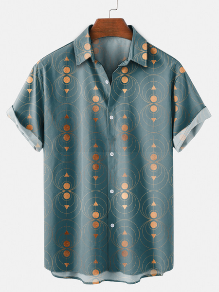 

Geometric Vintage Shirts & Tops, Green, Men's Floral shirt