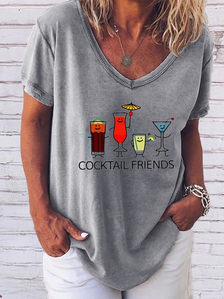 

cocktail friends tee, Gray, T-shirts