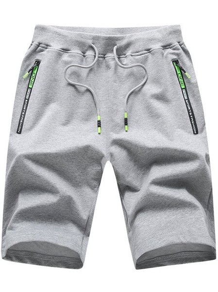 

Casuale Misto Cotone Tasche Pantaloni, Grigio chiaro, Men