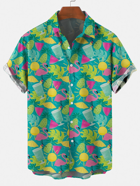 

Animal Shirts & Tops, Green, Men's Floral shirt