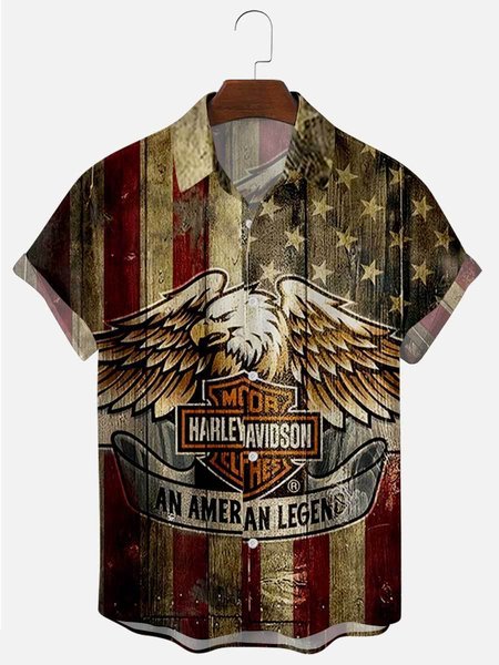 

Shirt Collar Printed Shirts & Tops, Brown, Men's shirts