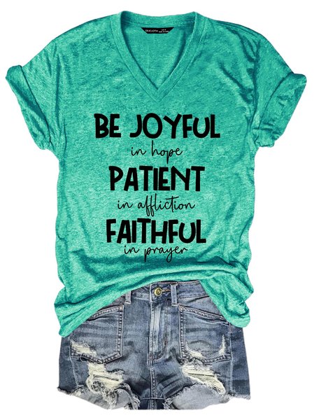 

Be Joyful In Hope Patient In Affliction Faithful In Prayer T-Shirt, Grass green, T-shirts