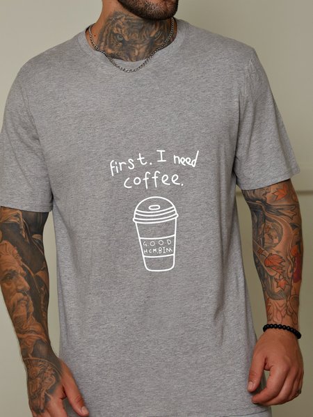 

First i need coffee tee, Gray, T-shirts