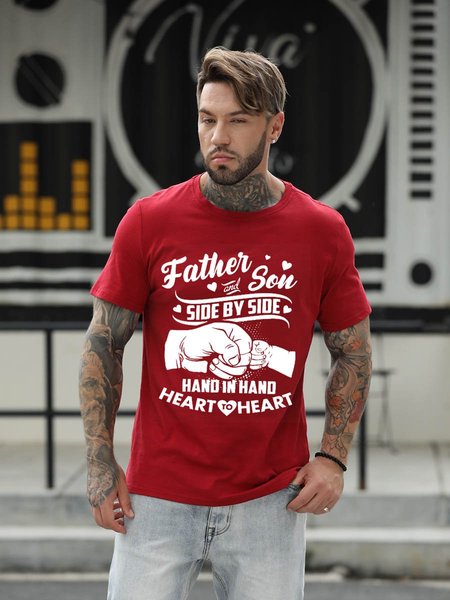 

Father & Son Graphic Tee, Red, T-shirts