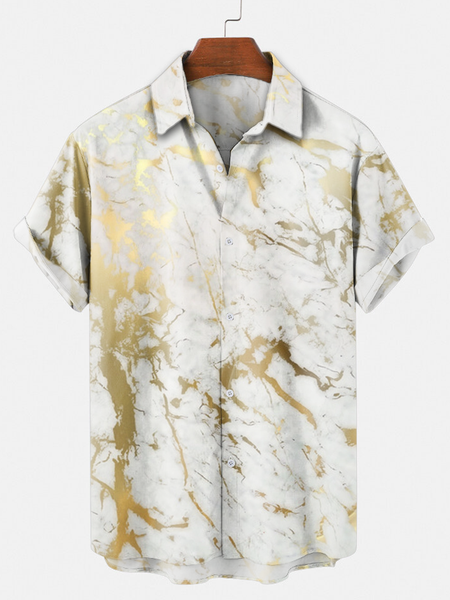 

Shirt Collar Geometric Shirts & Tops, Gray, Short Sleeves Shirts