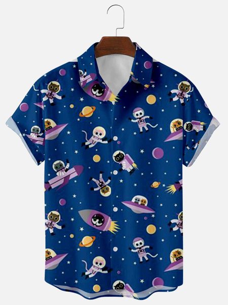 

Shirt Collar Casual Shirts & Tops, As picture, Men's Floral shirt