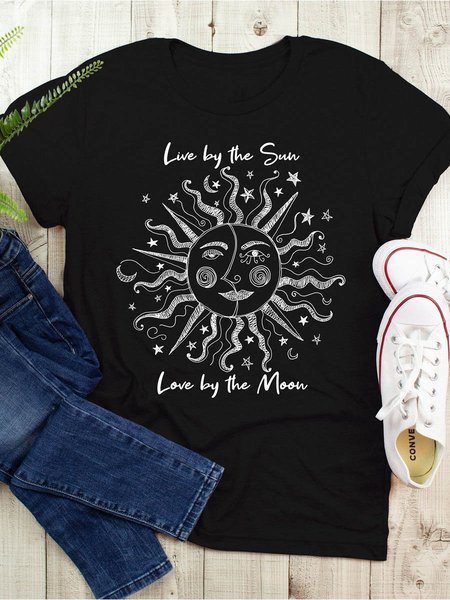 

Live by the Sun Love by the Moon Shirt, Black, T-shirts