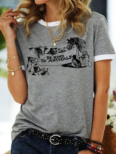 

Be Kind To Animals Women's T-Shirt, Grey, T-shirts