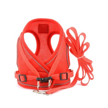 

Soft Mesh Step-in Small Dog/Cat Harness and Leash Set,for Walking Escape Proof ReflectivePuppy Vest Harness, Red, Pet Supplies