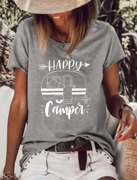 

Happy Camper Shirt, Gray, T-shirts