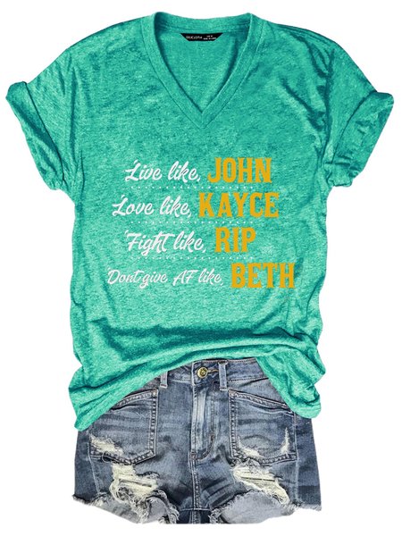 Yellowstone Ranch Shirt, Live Like John, Don't Give AF Like Beth, Yellowstone Squad Shirt, Yellowstone TV Show Tee, Grass green, T-shirts