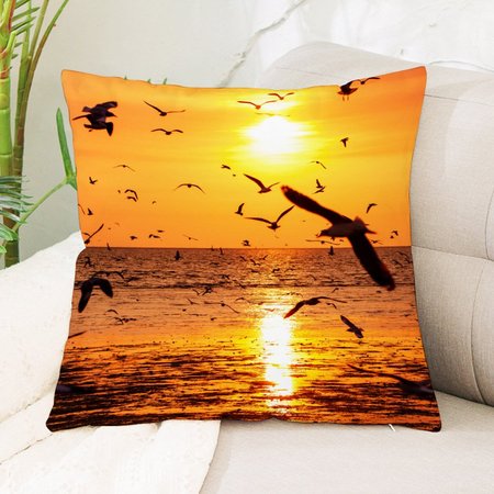 Flannelette ocean scenery pillowcase 45*45cm, Home Decor