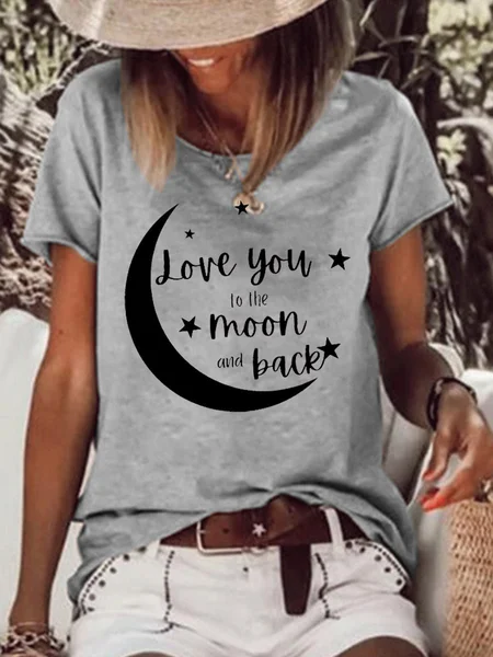 

Love You To The Moon And Back Women Tee, Gray, T-shirts