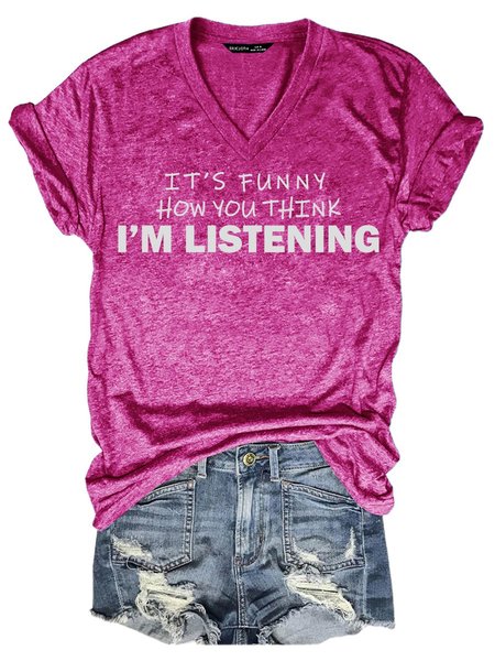 

I'm Listening Women Tee, Rose red, T-shirts
