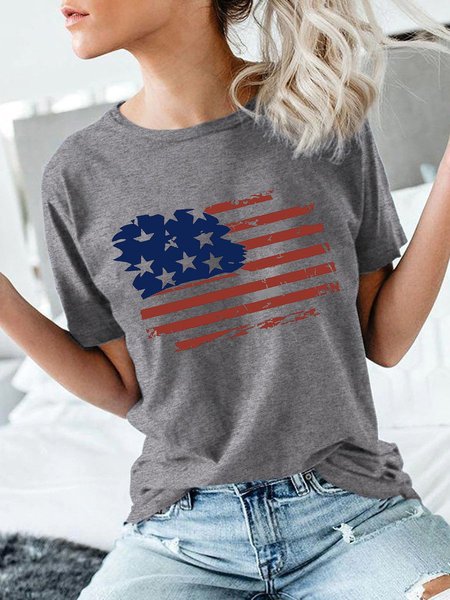 

Memorial Day American Flag Graphic Tee, Gray, T-shirts