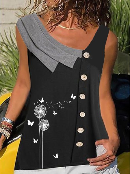 

Casual Crew Neck Floral Blouse, Black, Shirts & Blouses