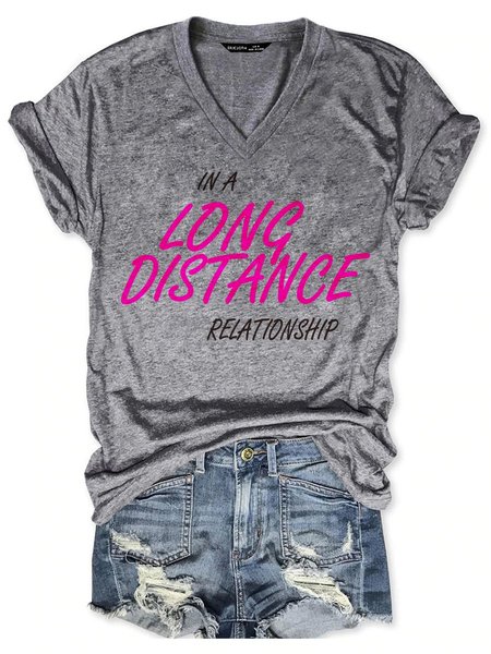 

In A Long Distance Relationship Women Tee, Gray, T-shirts