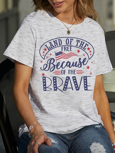 

Memorial Day Land Of The Free Because Of The Brave T- Shirt, White-gray, T-shirts