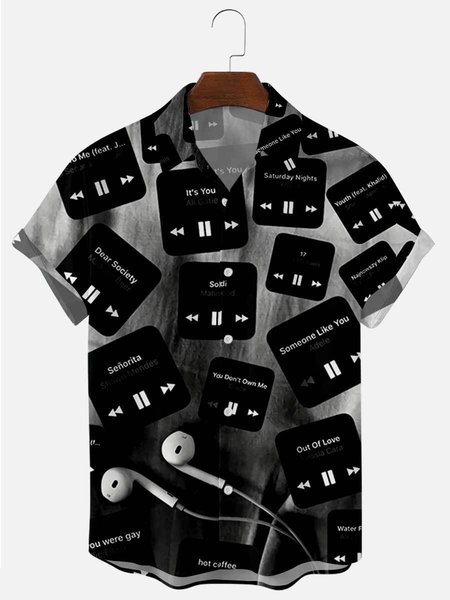 

Regular Fit Short Sleeve Casual Shirt for Men, Black, Men's Floral shirt