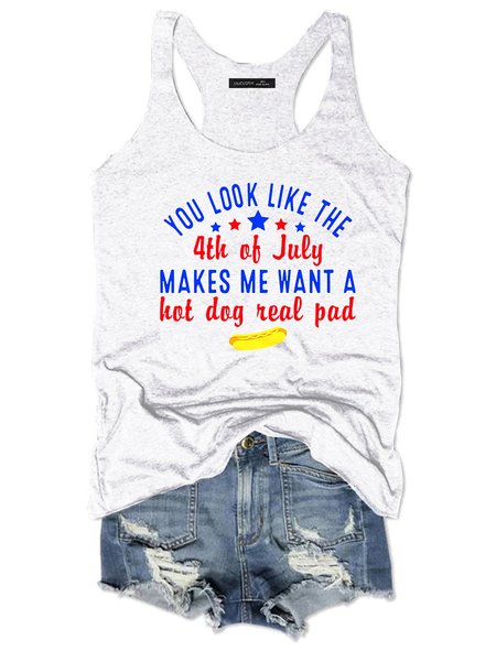 

You Look Like The 4th Of July Tank Top, White, Tank Tops