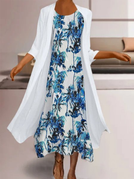 

Ricorrere Misto Cotone Abito, Bianco, Maxi Dresses