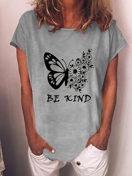 

be kind butterfly tee, Gray, T-shirts