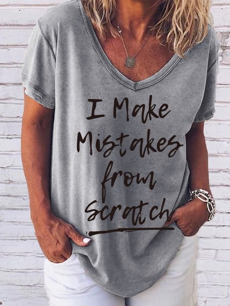 

I Make Mistake From Scratch Women Tee, Gray, T-shirts