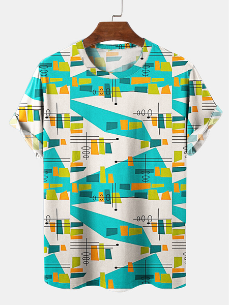 

Geometric T-shirt, Green, Men's t-shirts