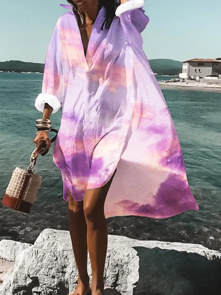 

Shift Ombre/tie-Dye Resort Dresses, Purple, Dresses