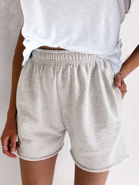 Casuale Di base Quotidiano Gli sport Pantaloncini, Bianco, Bottoms