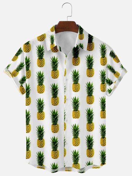 

Cotton-Blend Shirts & Tops, As picture, Men's Floral shirt