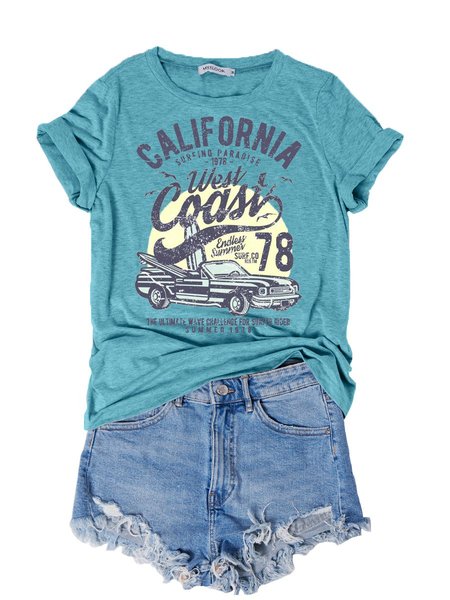 

California West Coast Women's T-Shirt, Turquoise, T-shirts