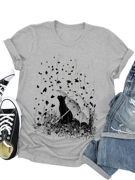 

Cat Women Tee, Gray, T-shirts
