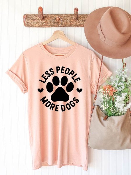 

Less People More Dogs Women Tee, Pink, T-shirts