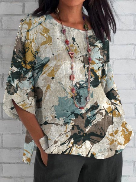 

Cotton-Blend Casual Half Sleeve Shirts & Tops, Multicolor, Blouses & Shirts