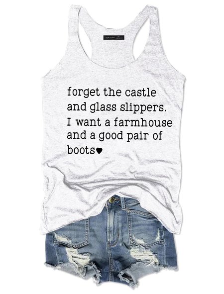 

Forget The Castle And Glass Slippers Tank Top, White, Tank Tops