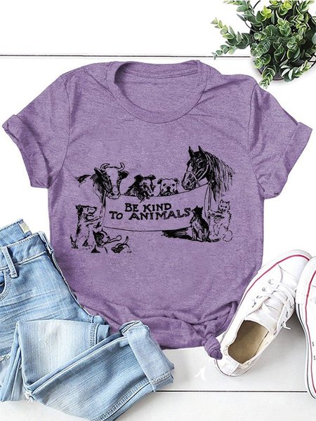 

Be Kind To Animal Women Tee, Purple, T-shirts