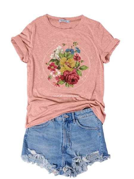 

We Are All Connected in Nature Women Tee, Brick red, T-shirts