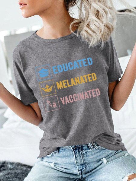 

Educated Melanated Vaccinated Tee, Gray, T-shirts
