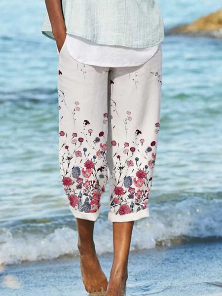 

Casual Printed Pants, Multicolor, Pants