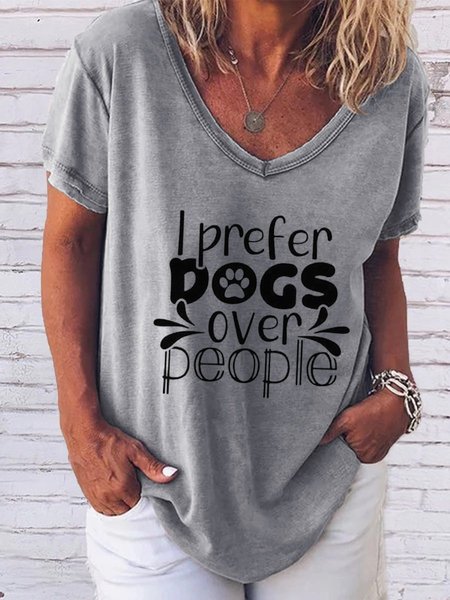 

I prefer dogs over people tee, Gray, T-shirts