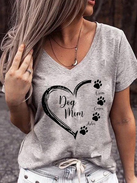 

Dog Mom Women Tee, Gray, T-shirts