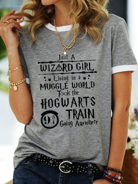 

Just a wizard GIRL Tee, Gray, T-shirts
