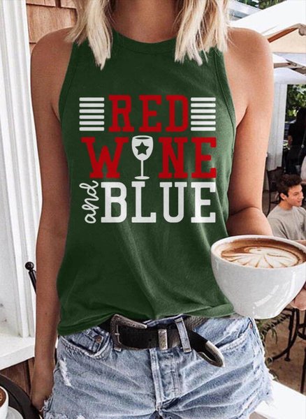 

Red Wine and Blue 4th of July Women's Fit Racerback Tank, Dark green, Tank Tops
