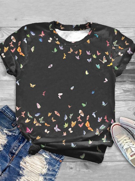 

butterfly shirt, Gray, T-shirts