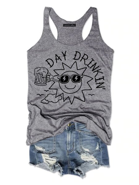 

Day Drink Women's Sleeveless Shirt, Grey, Tank Tops
