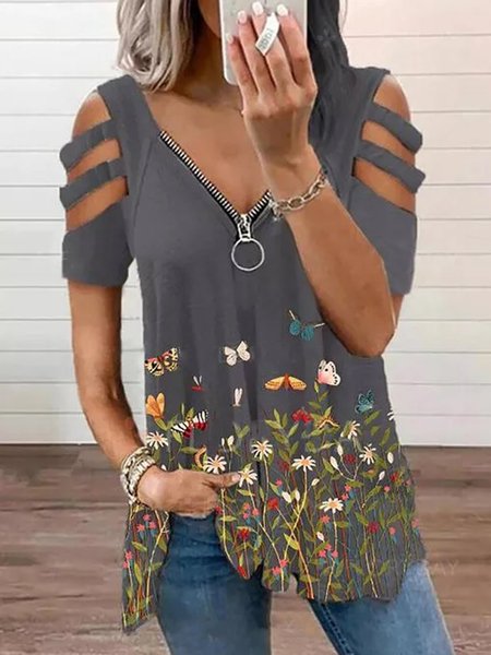 

Vintage Cotton Tops, Flower, T-Shirts