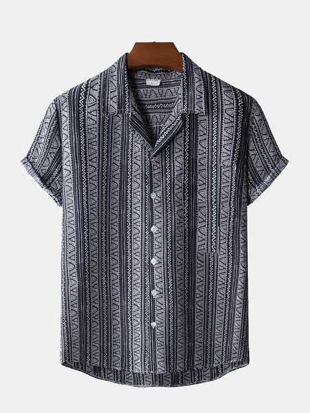 

Men's Tribal Printed Basic Shirts, Gray, Men's Floral shirt