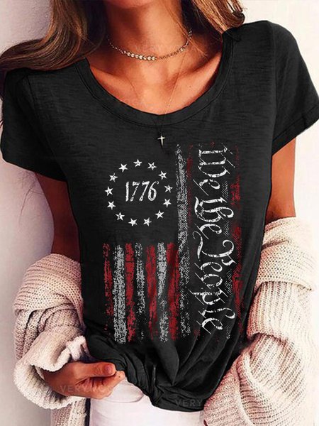 

Patriotic 1776 Women Tee, Black, T-shirts